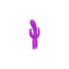 Vibromasseur triple stimulation très puissant violet USB 